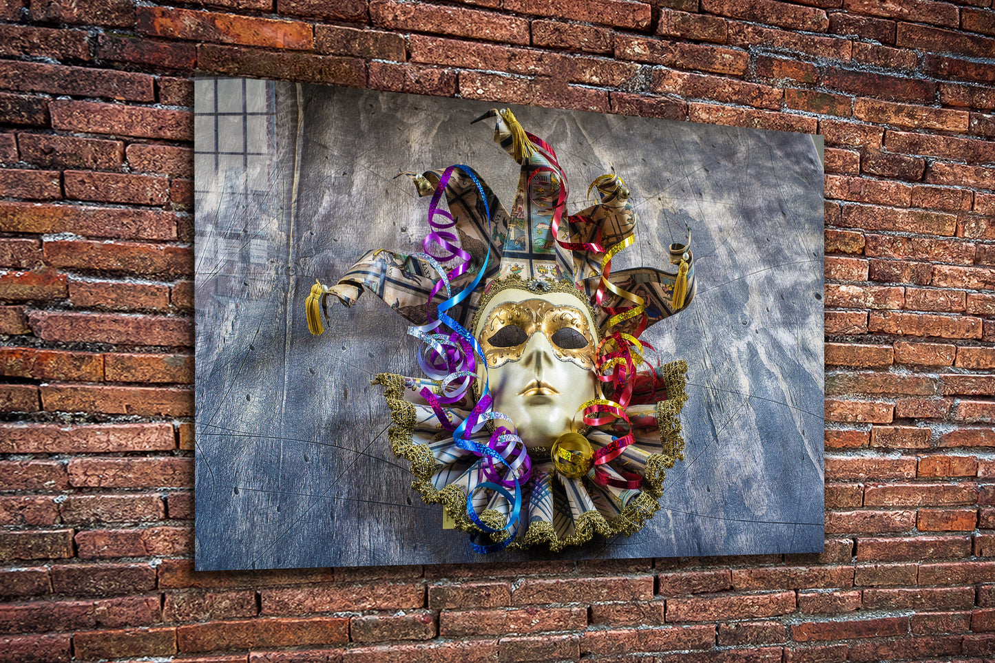 Venice Mask, Large Glass Wall Art