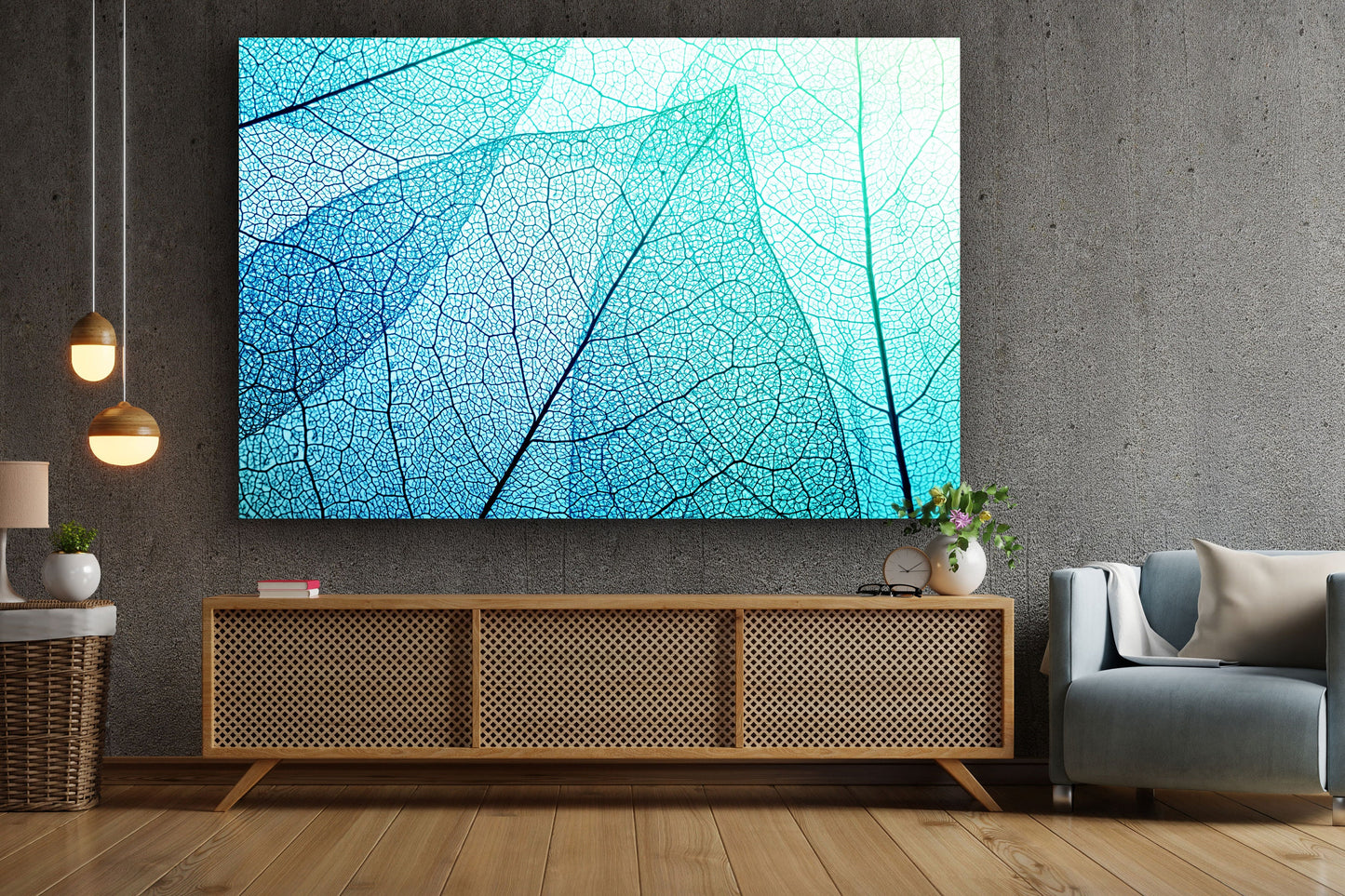 Leaves Abstract, Large Glass Wall Art