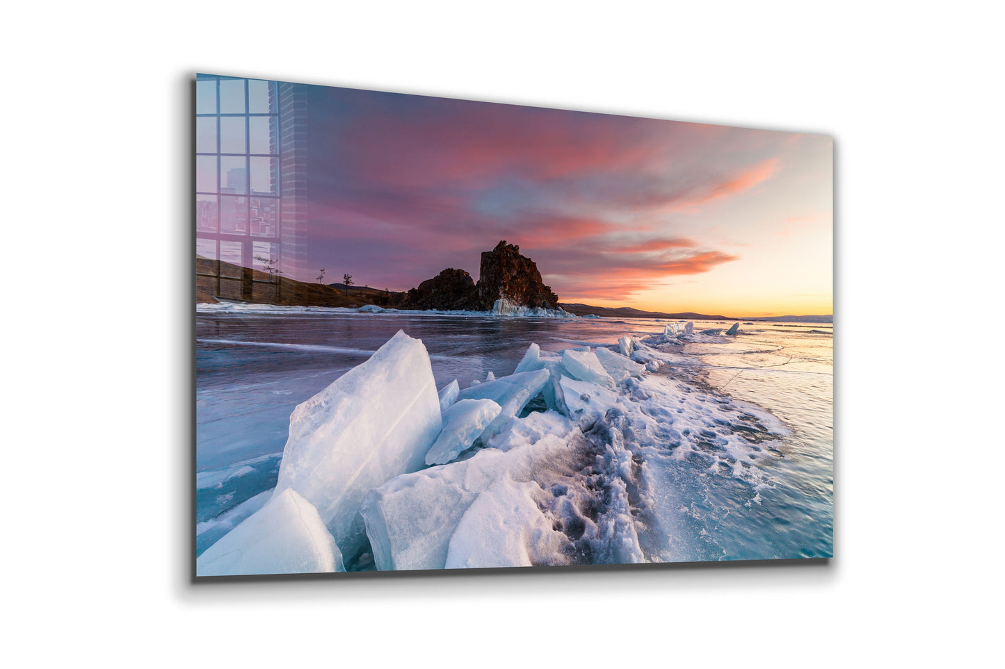 Ice Shell Beach, beach prints Large Glass Wall Art