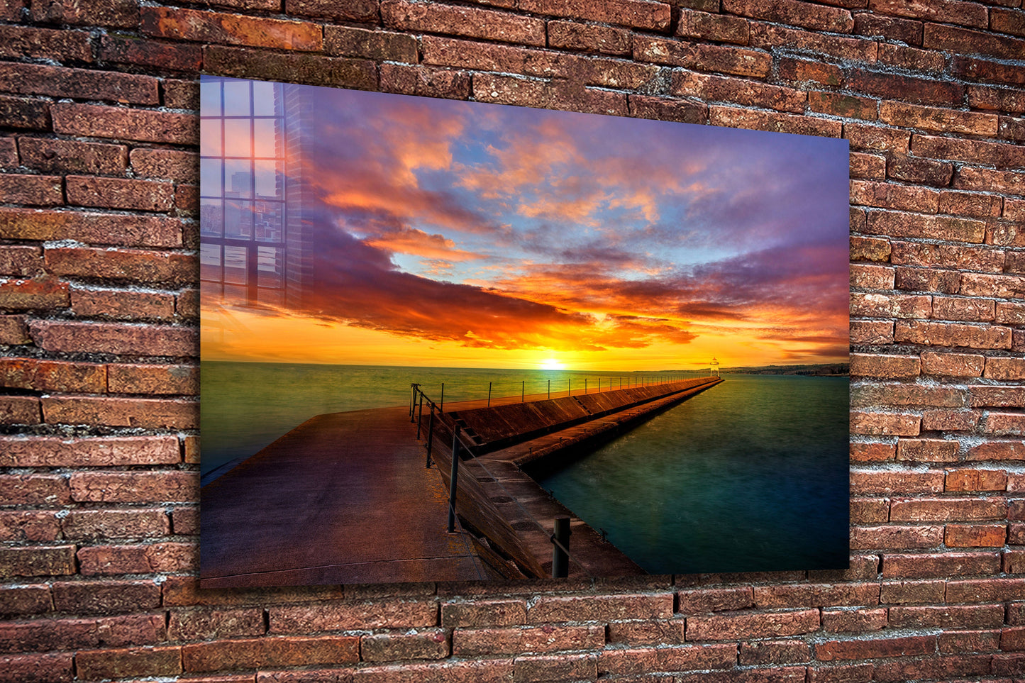 Sunset Pier, Large Glass Wall Art