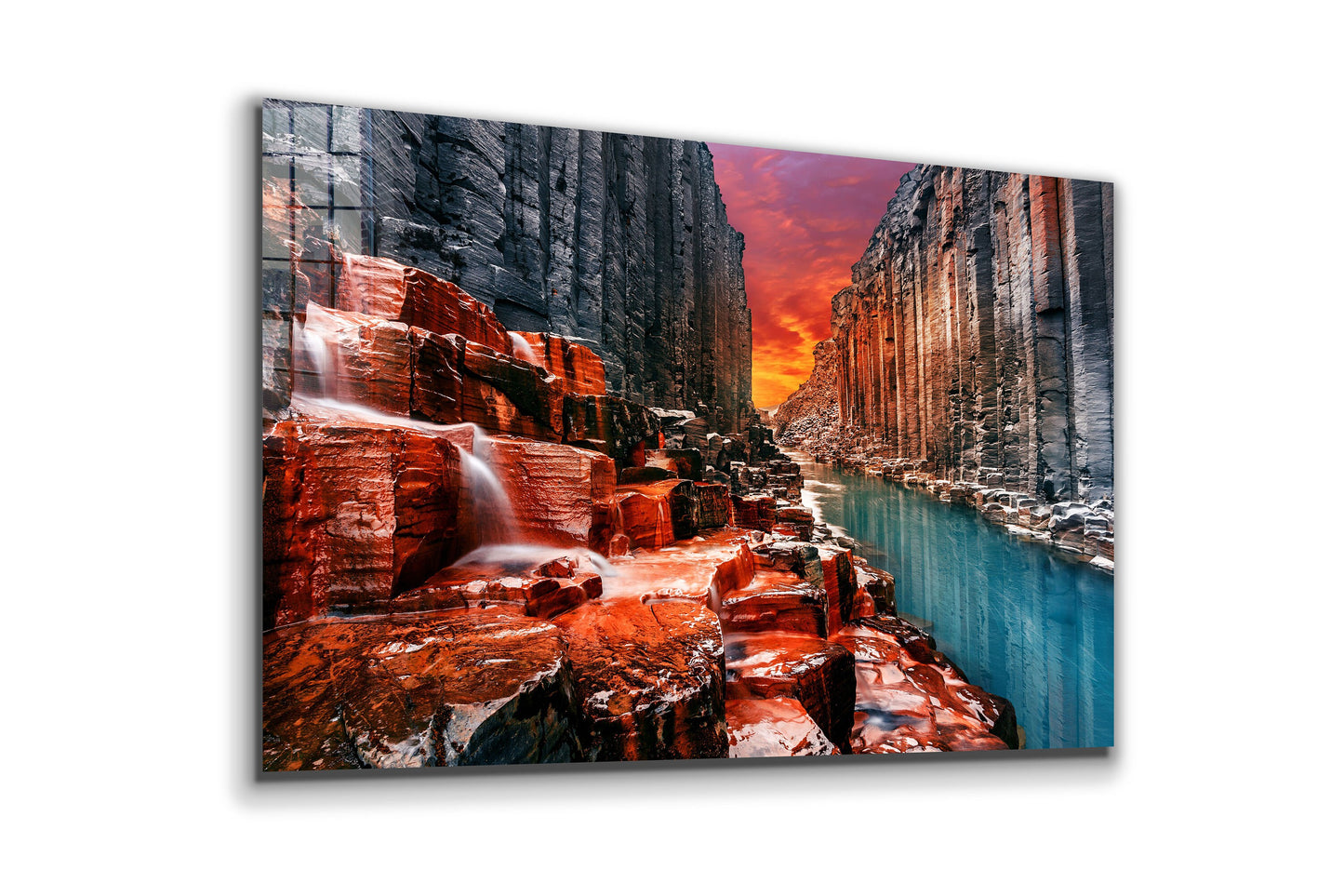 Studlagil Canyon, Iceland, Large Glass Wall Art