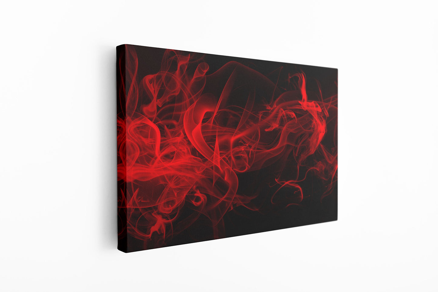 Red Smoke Large Glass Wall Art