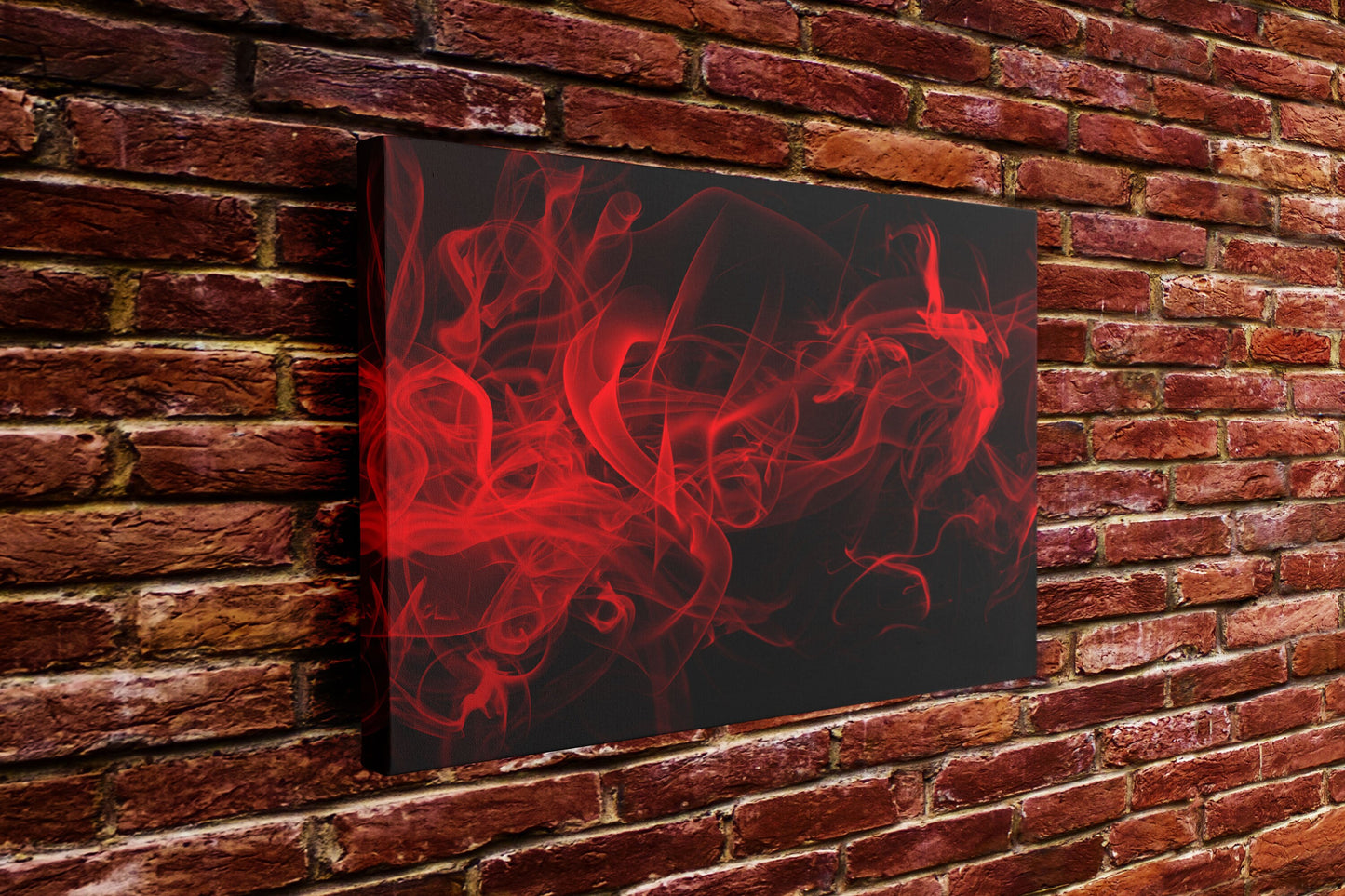Red Smoke Large Glass Wall Art