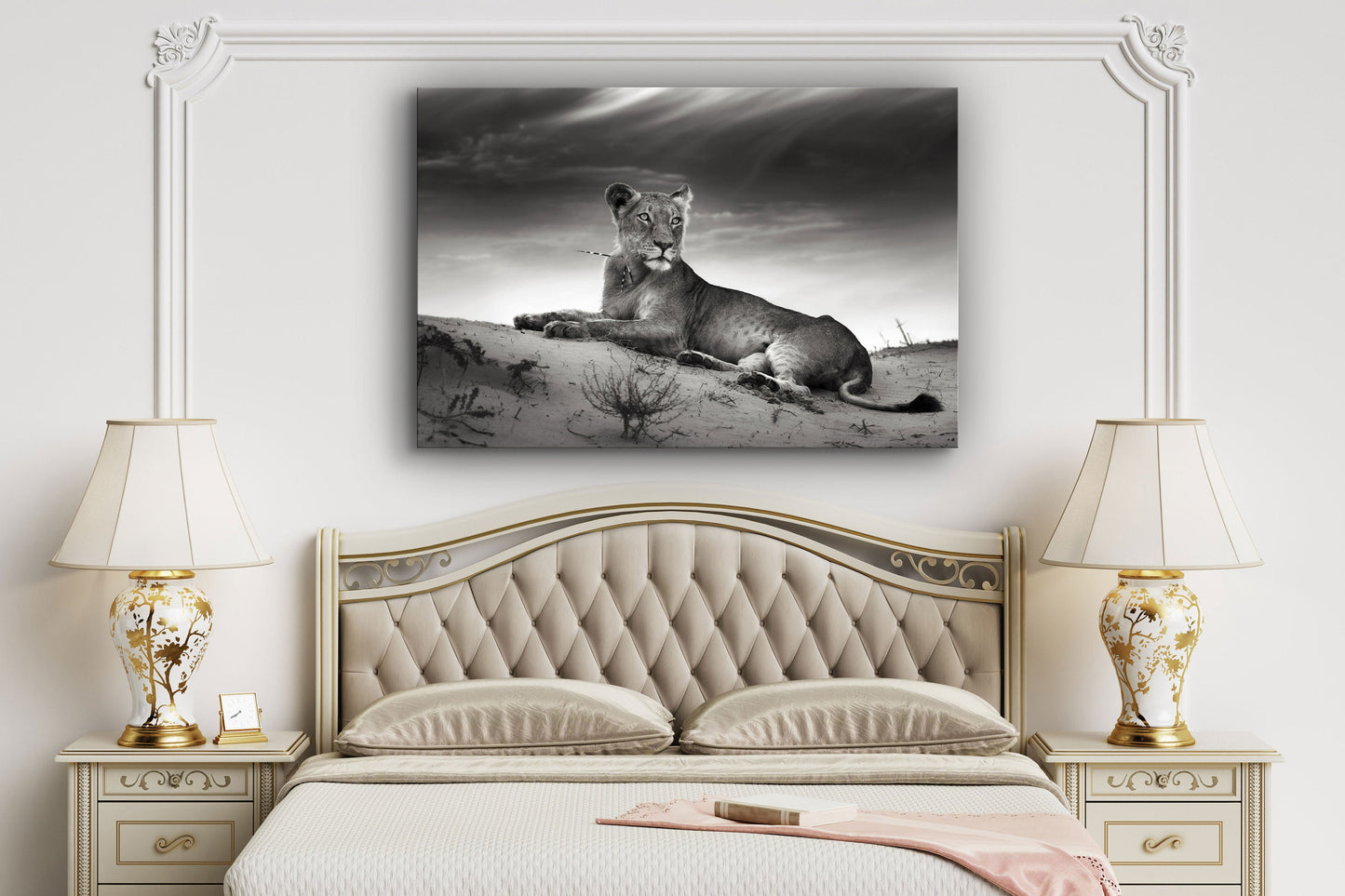Lioness After Hunt, Large Glass Wall Art