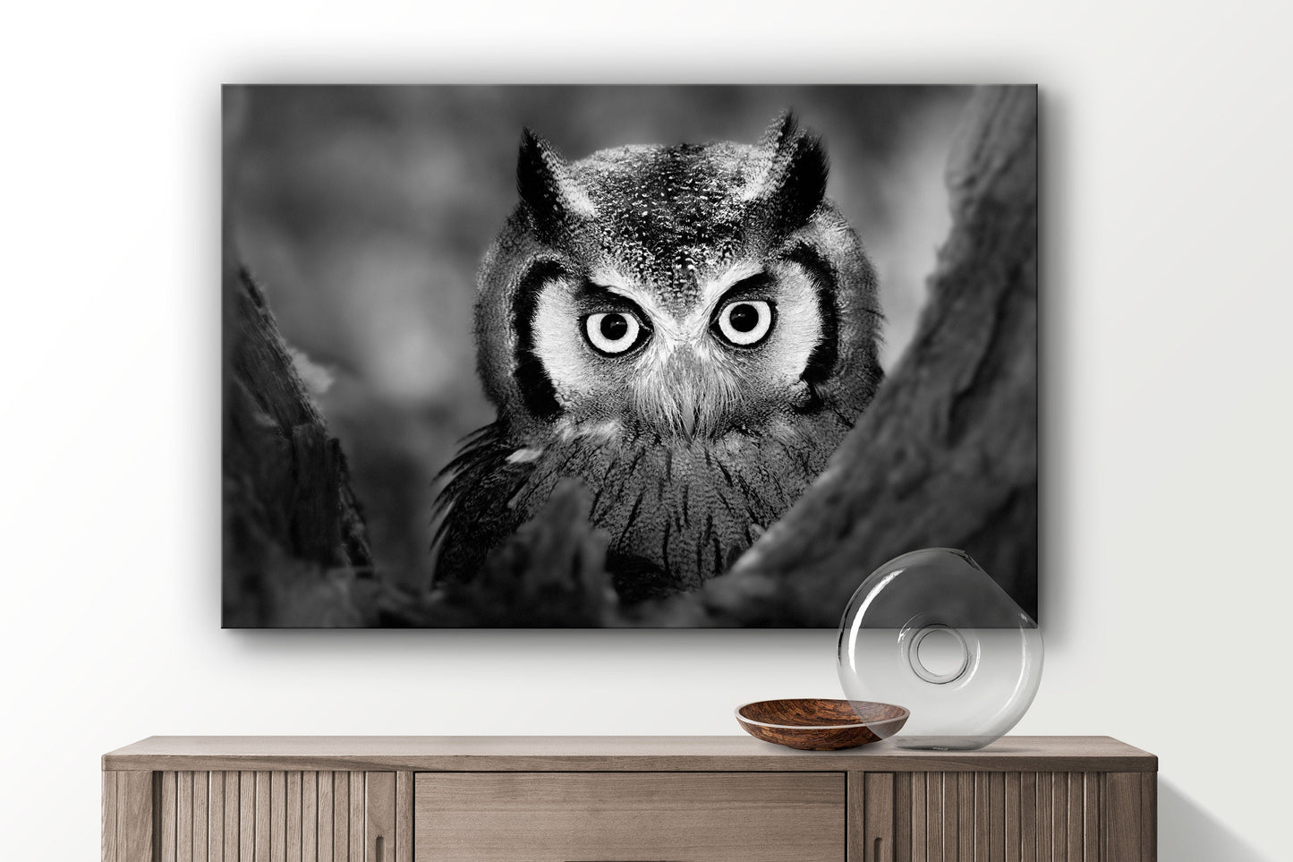 Owl, Large Glass Wall Art