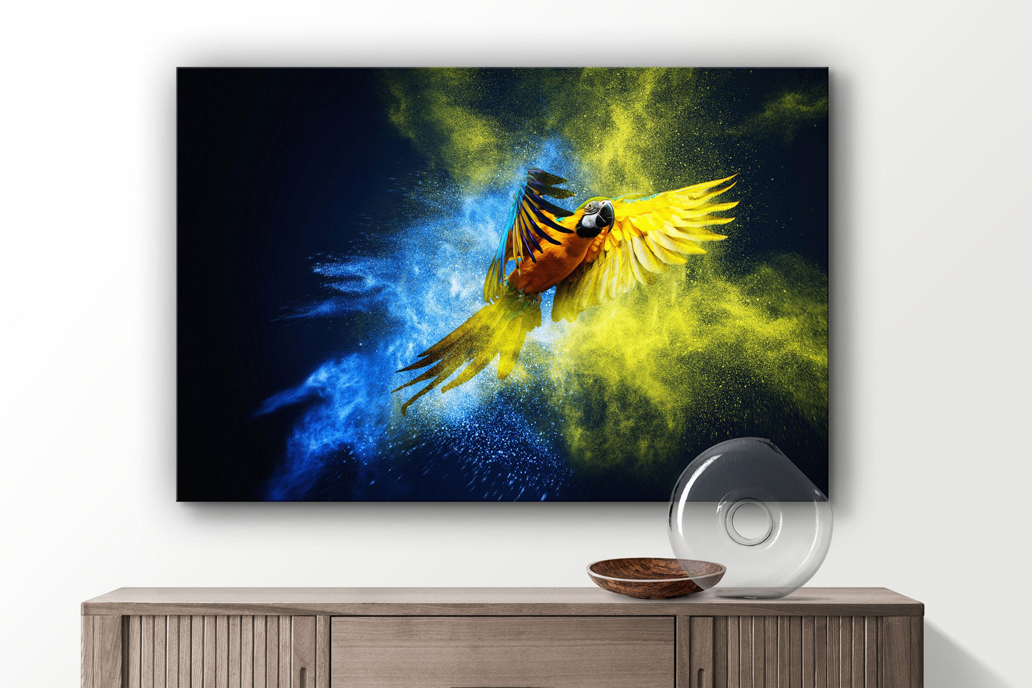 Parrot Abstract, Large Glass Wall Art