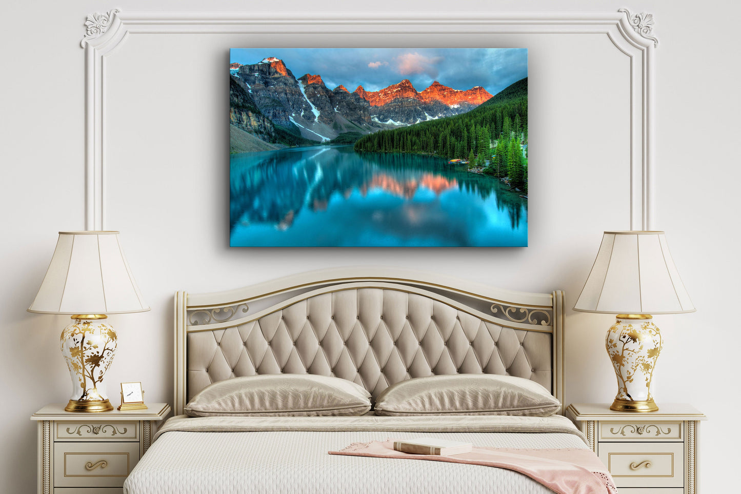Banff National Park, Canada Moraine Lake at Dawn, Large Glass Wall Art