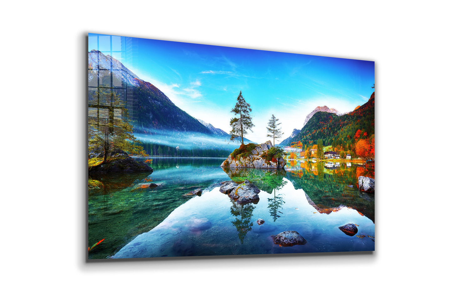 Hintersee Lake, Berchtesgadener,Germany Alps, Large Glass Wall Art
