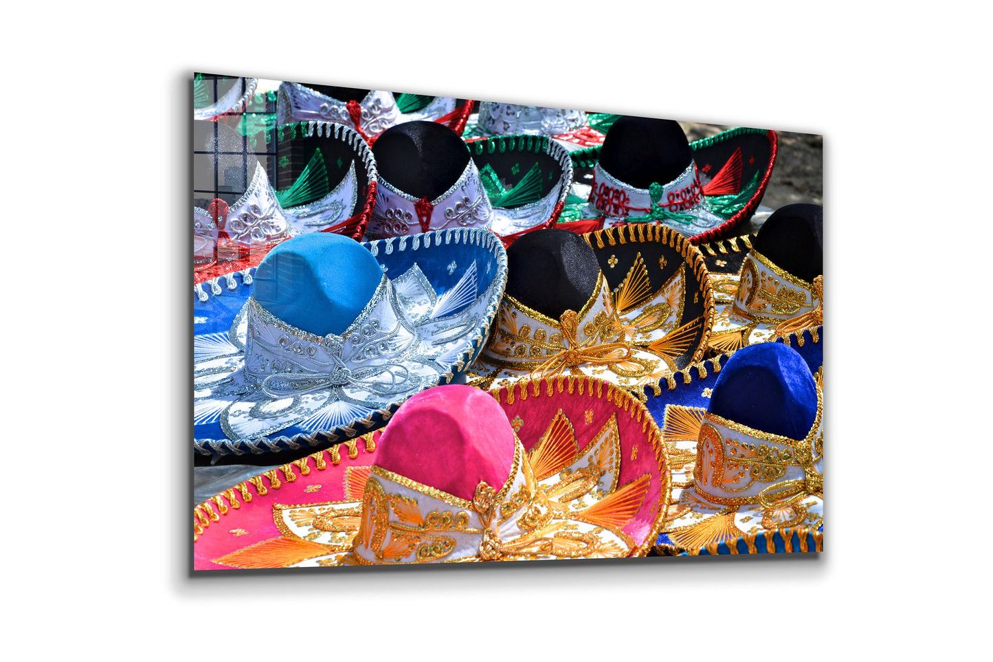 Sombreros, Large Glass Wall Art