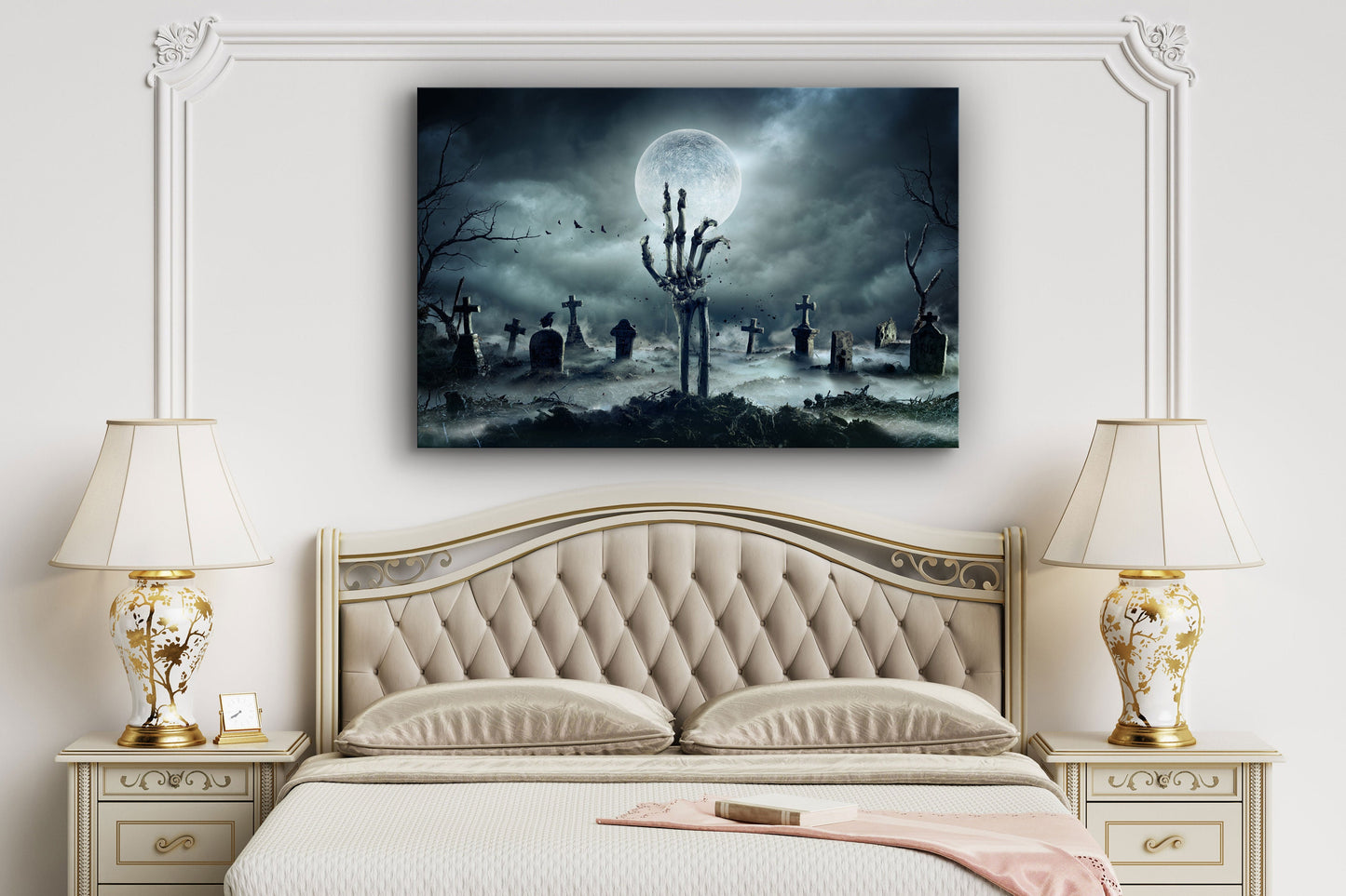Zombie Skeleton, Large Glass Wall Art