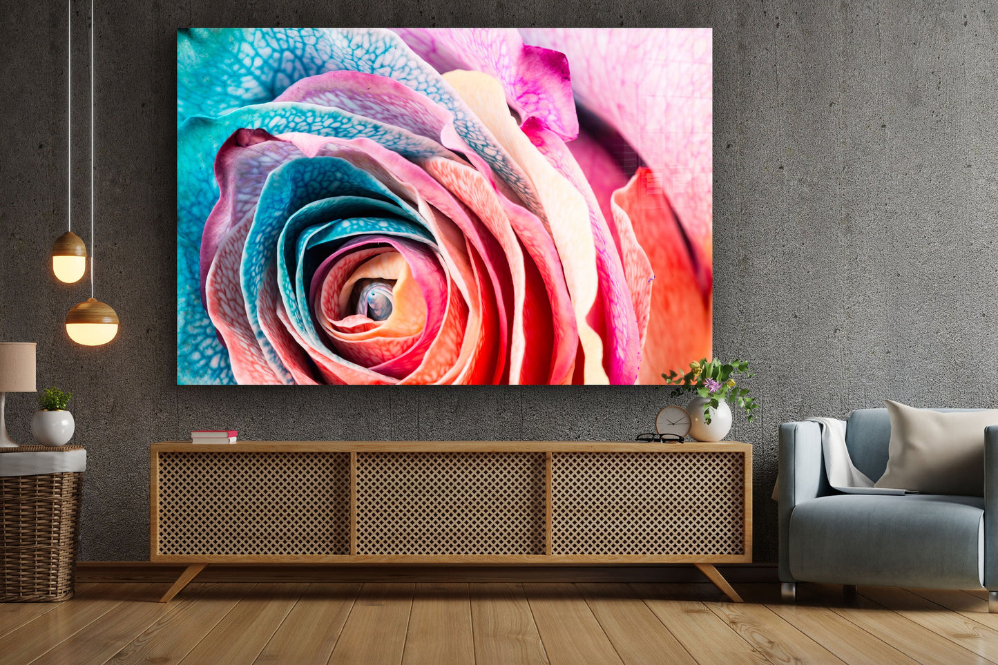 Rose, Large Glass Wall Art