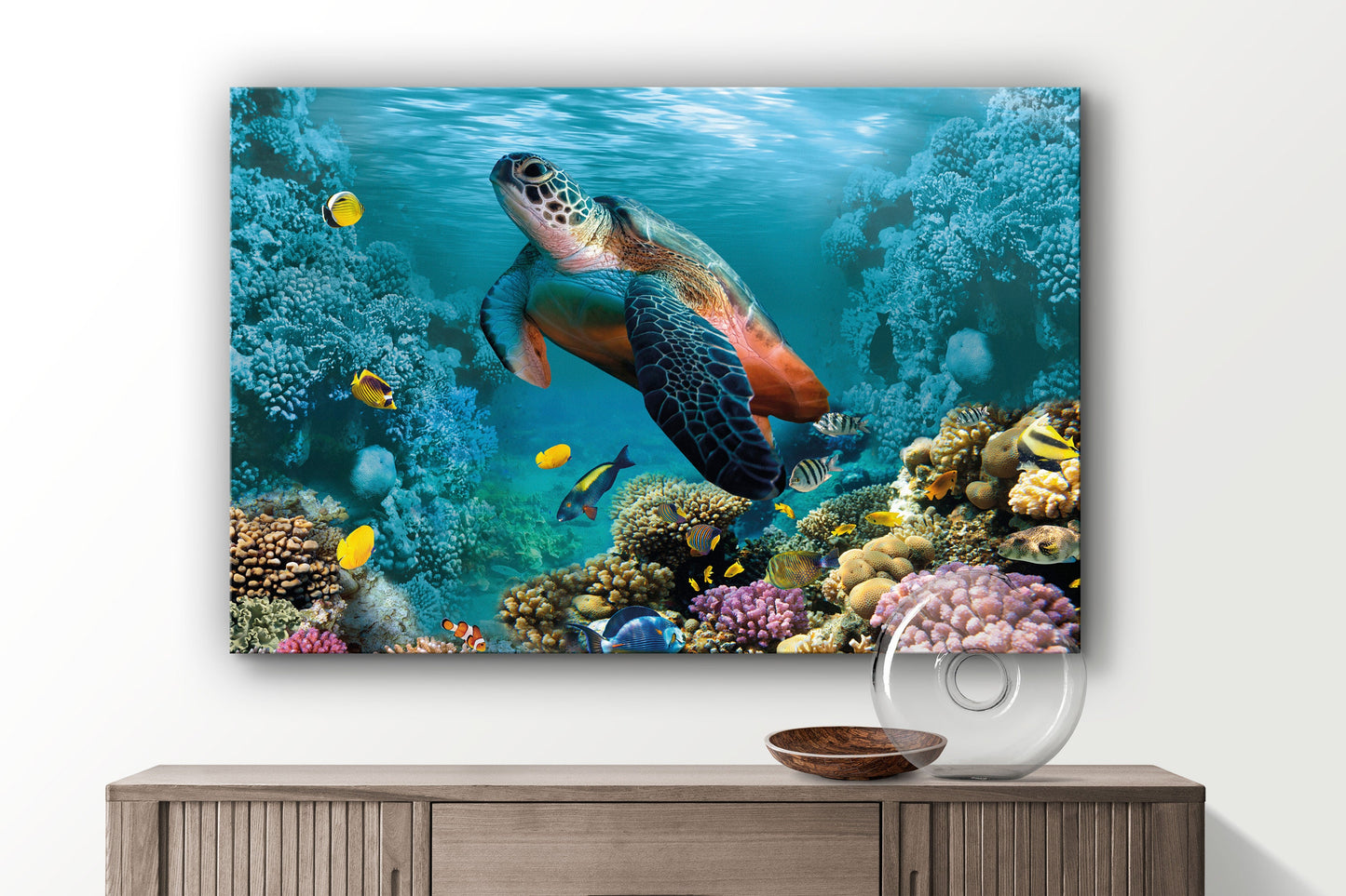 Sea Turtle, Large Glass Wall Art