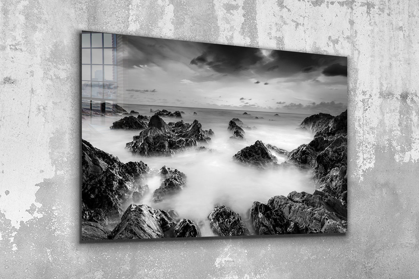 Misty Mountains Modern, Large Glass Wall Art