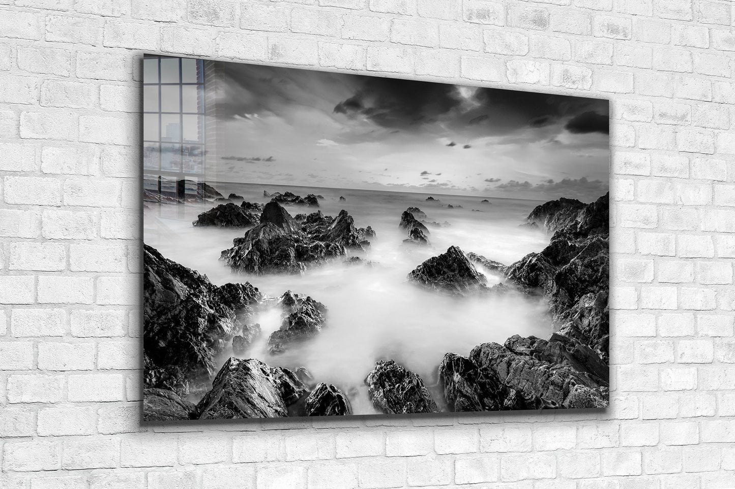Misty Mountains Modern, Large Glass Wall Art