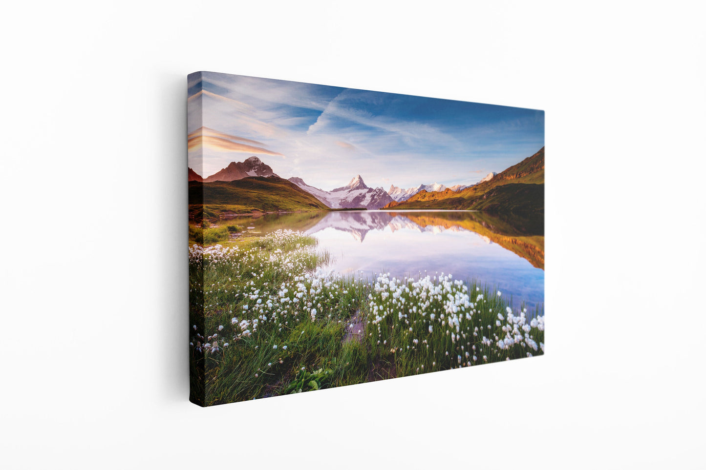 Bachalpsee in Swiss Alps, Grindelwald, Bernese Oberland, Mountain Lake Large Glass Wall Art