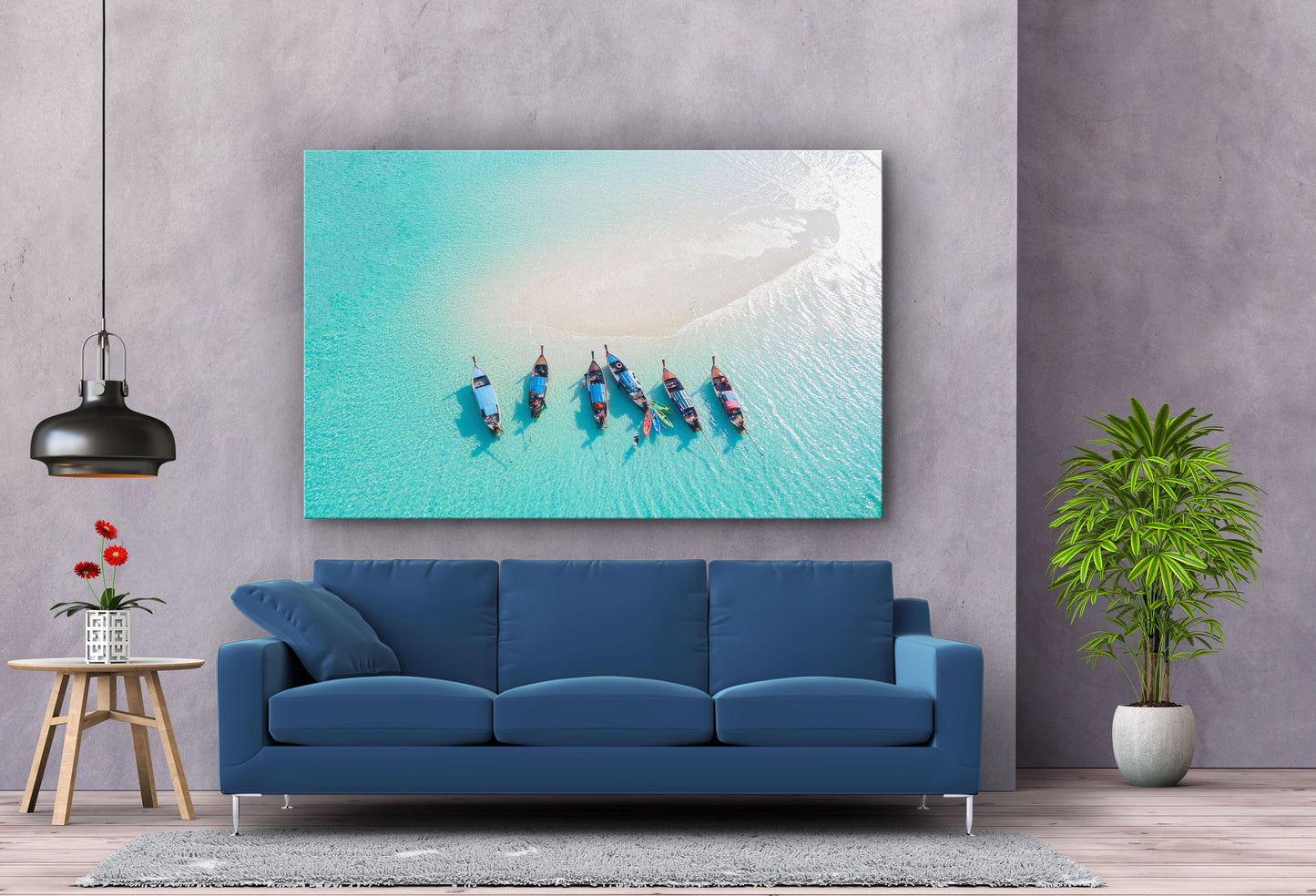 Tropical Beach Prints Large Glass Wall Art