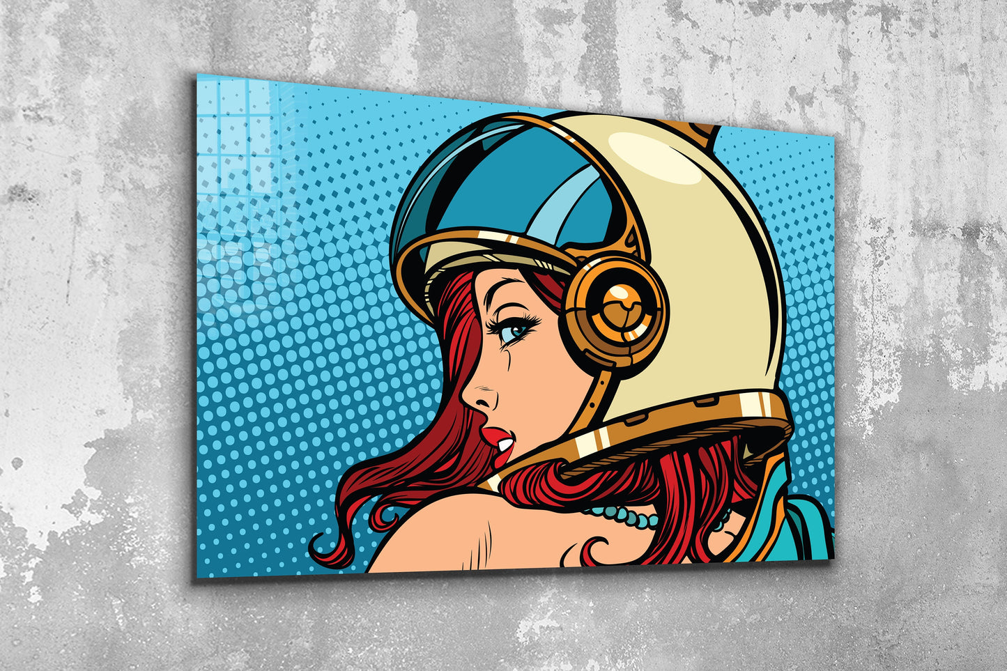 Pop Art Astronaut, Large Glass Wall Art
