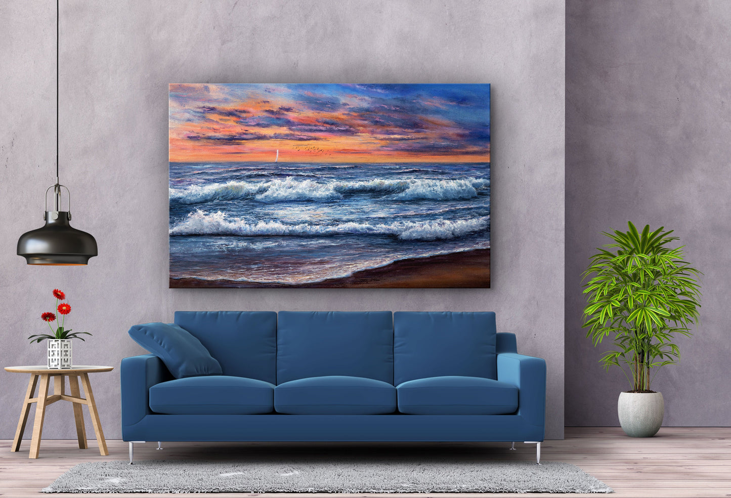 Seashore, Large Glass Wall Art