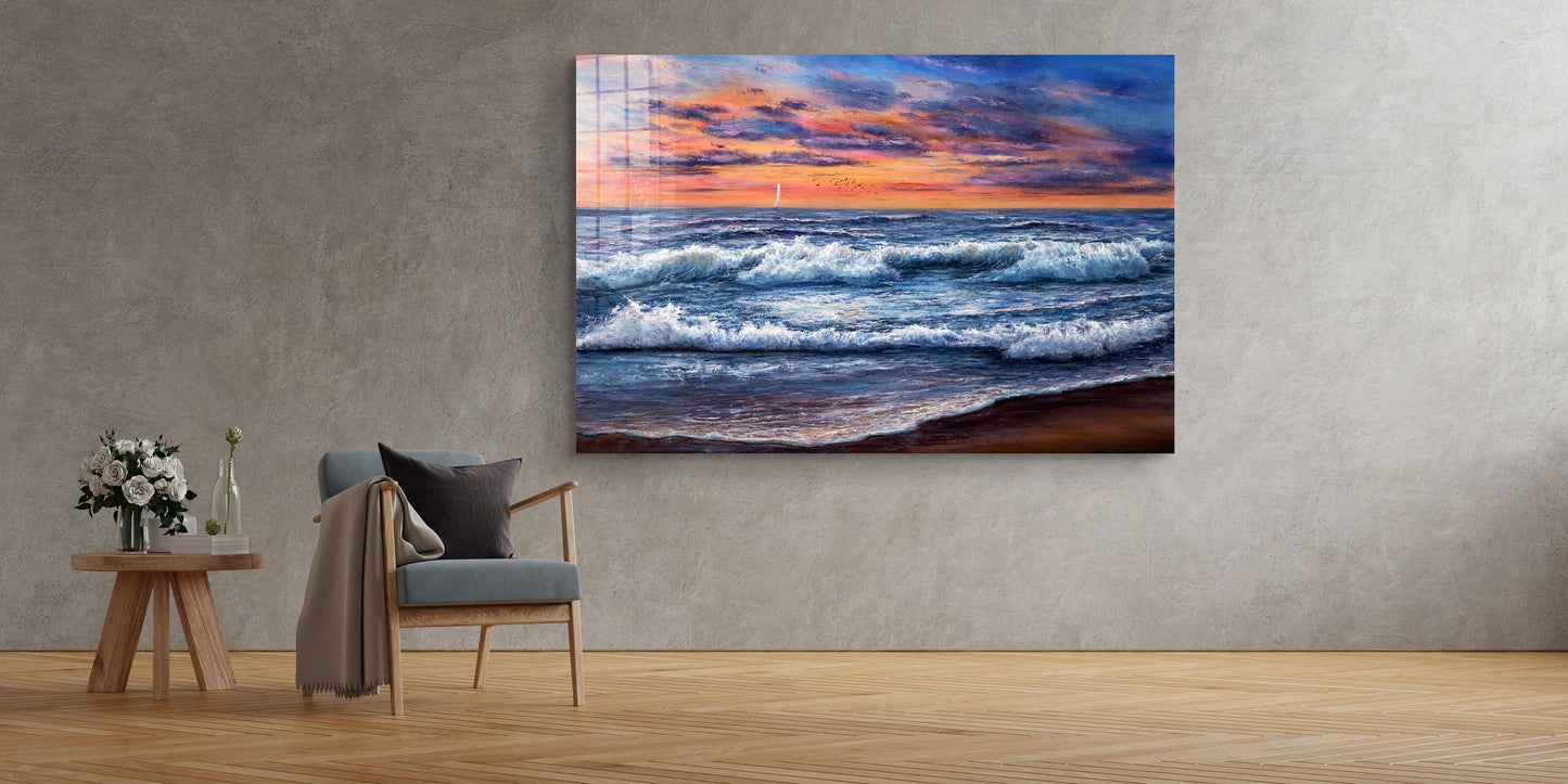 Seashore, Large Glass Wall Art