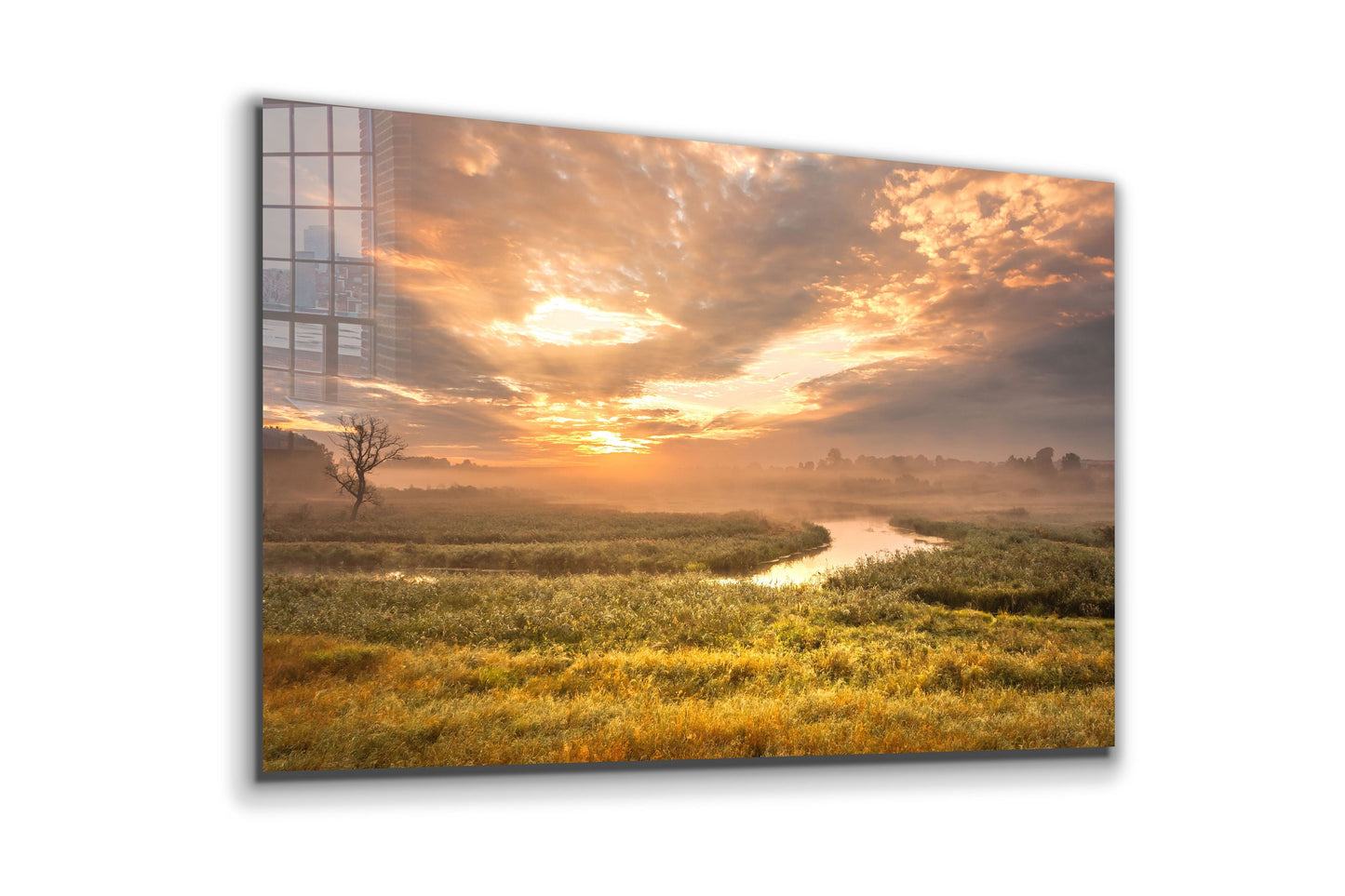 Sunset River, Large Glass Wall Art