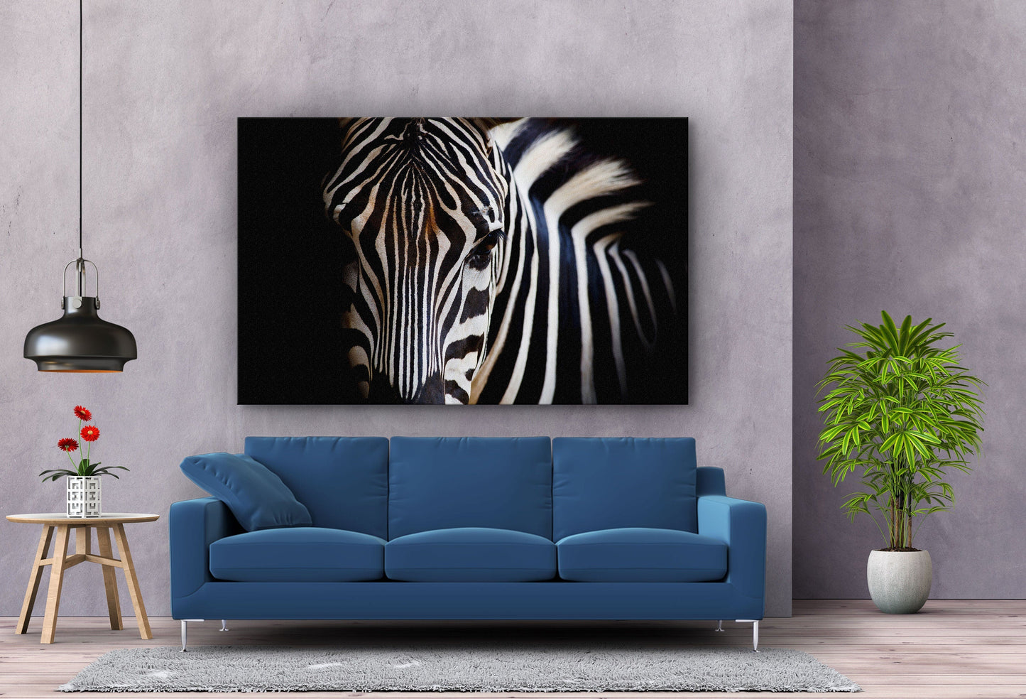 Zebra, Large Glass Wall Art