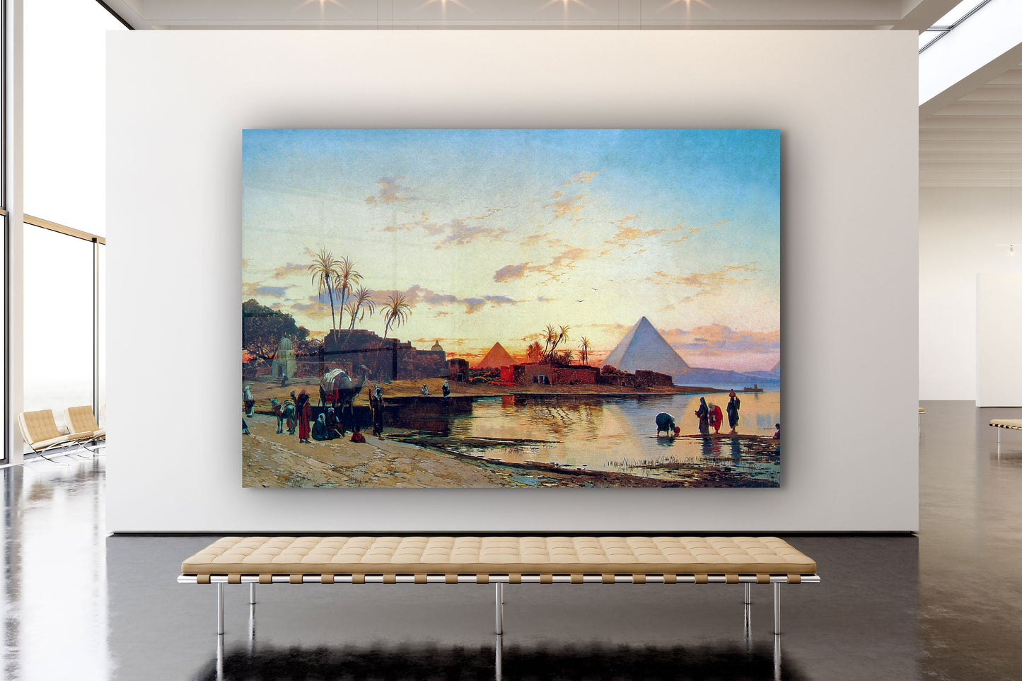 Egypt Painting, Large Glass Wall Art