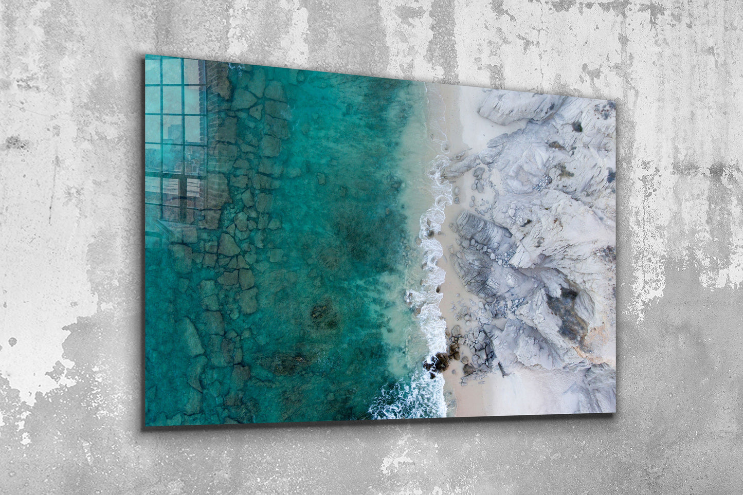 Sea and Rocks, Large Glass Wall Art