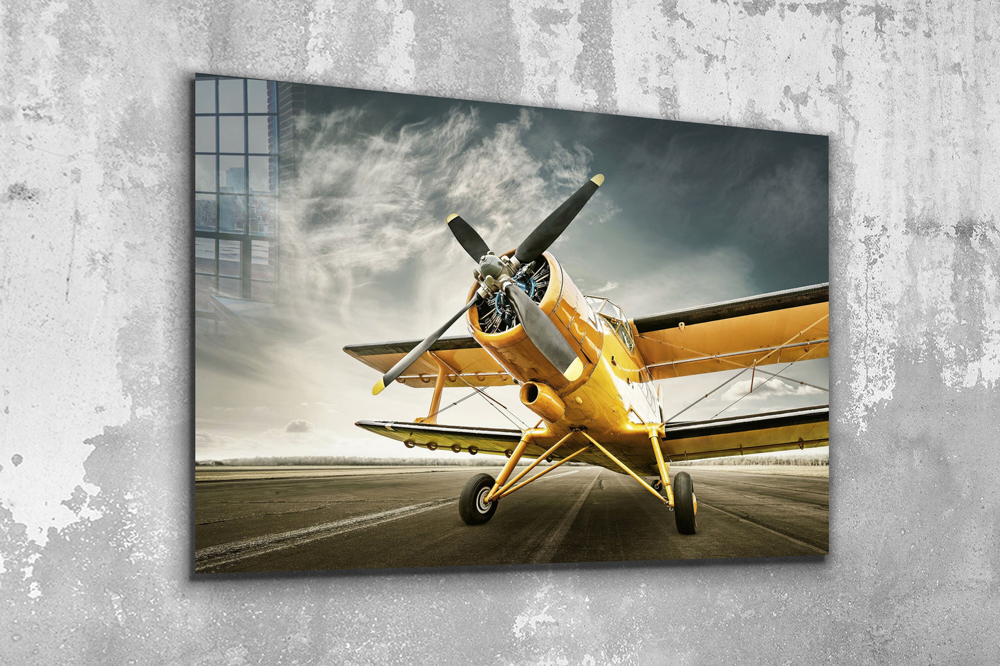 BiPlane, Large Glass Wall Art