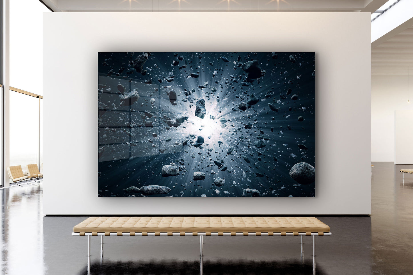 Exploding Stones, Large Glass Wall Art