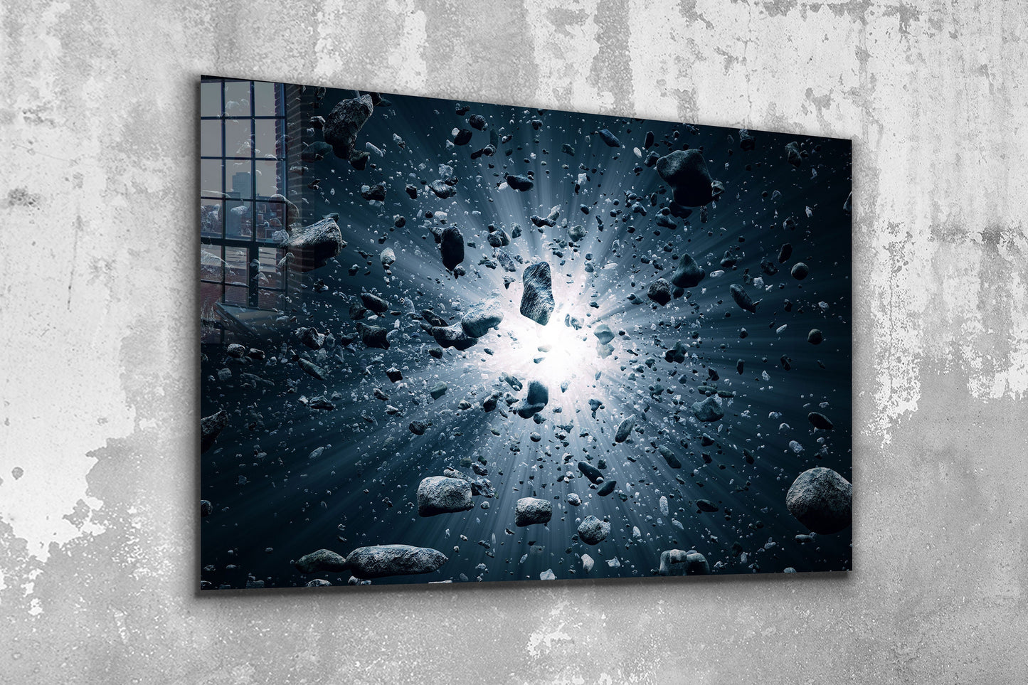 Exploding Stones, Large Glass Wall Art