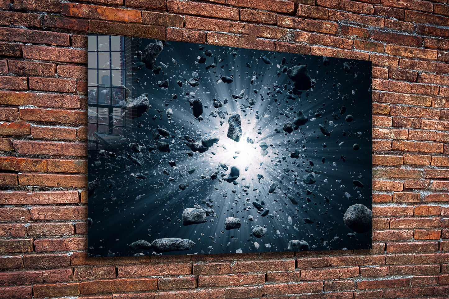Exploding Stones, Large Glass Wall Art