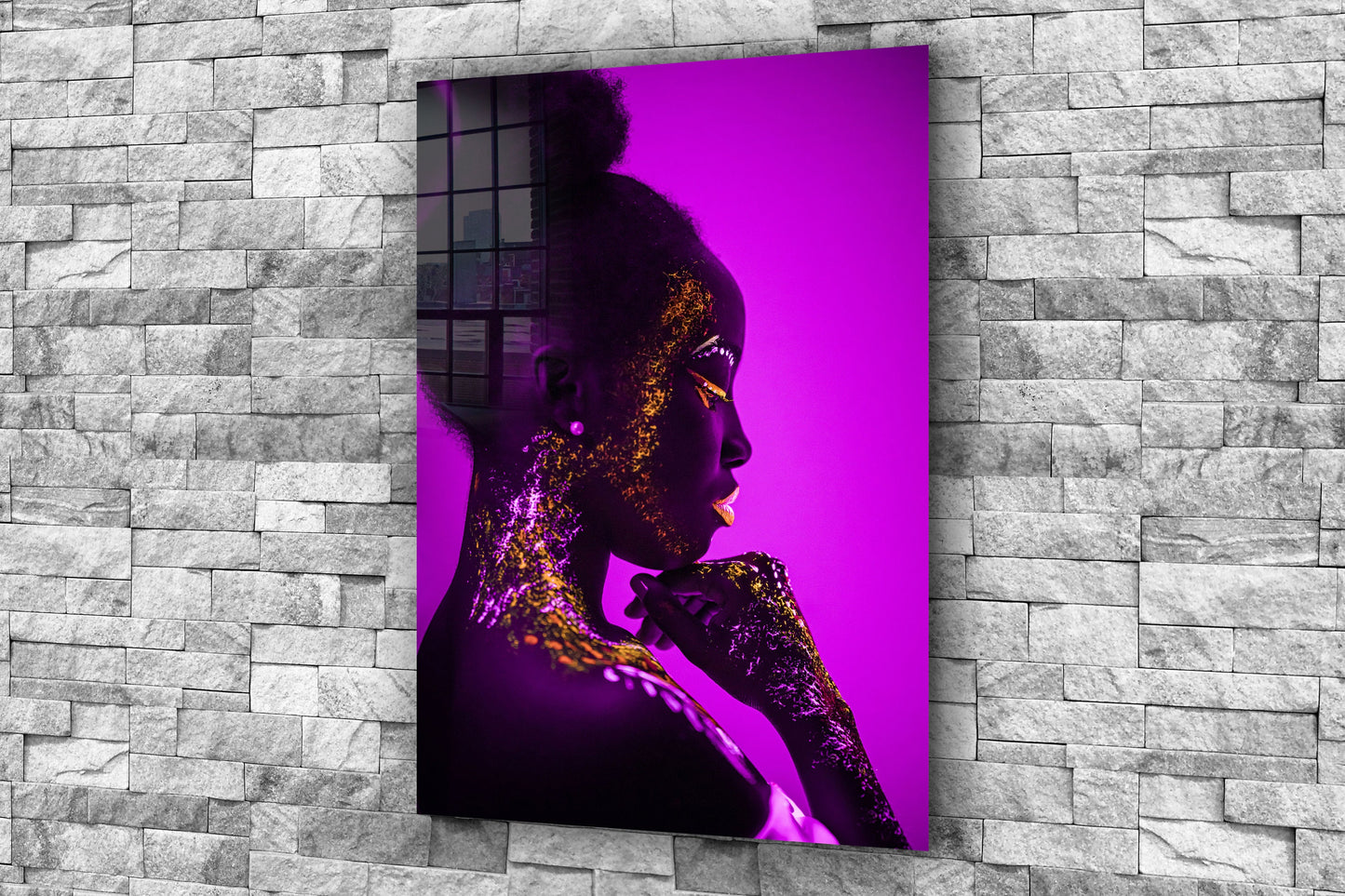 Woman Silhouette, Large Glass Wall Art