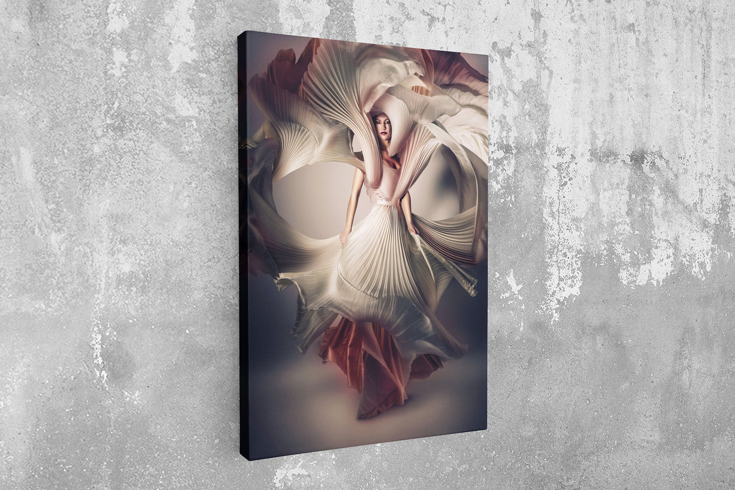 Woman in White, Large Glass Wall Art