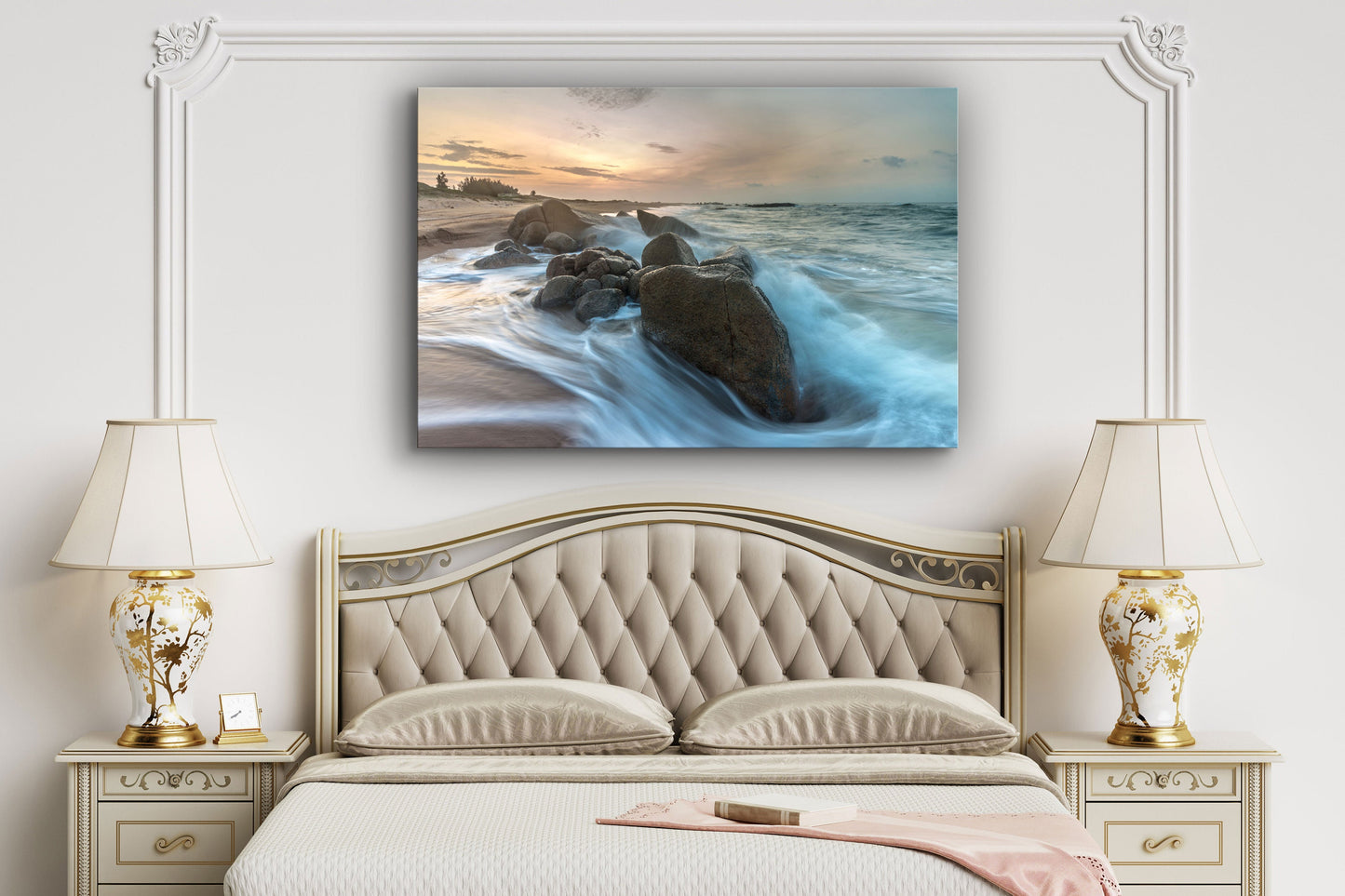 Beach Sunset, beach prints Large Glass Wall Art