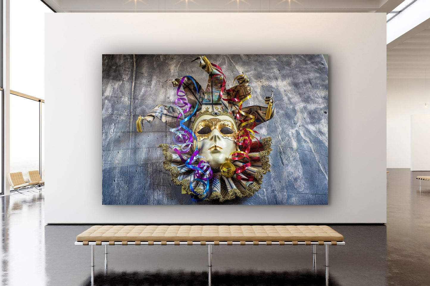 Venice Mask, Large Glass Wall Art