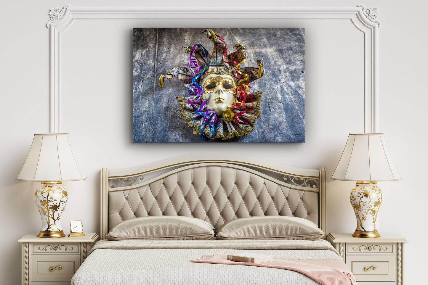 Venice Mask, Large Glass Wall Art