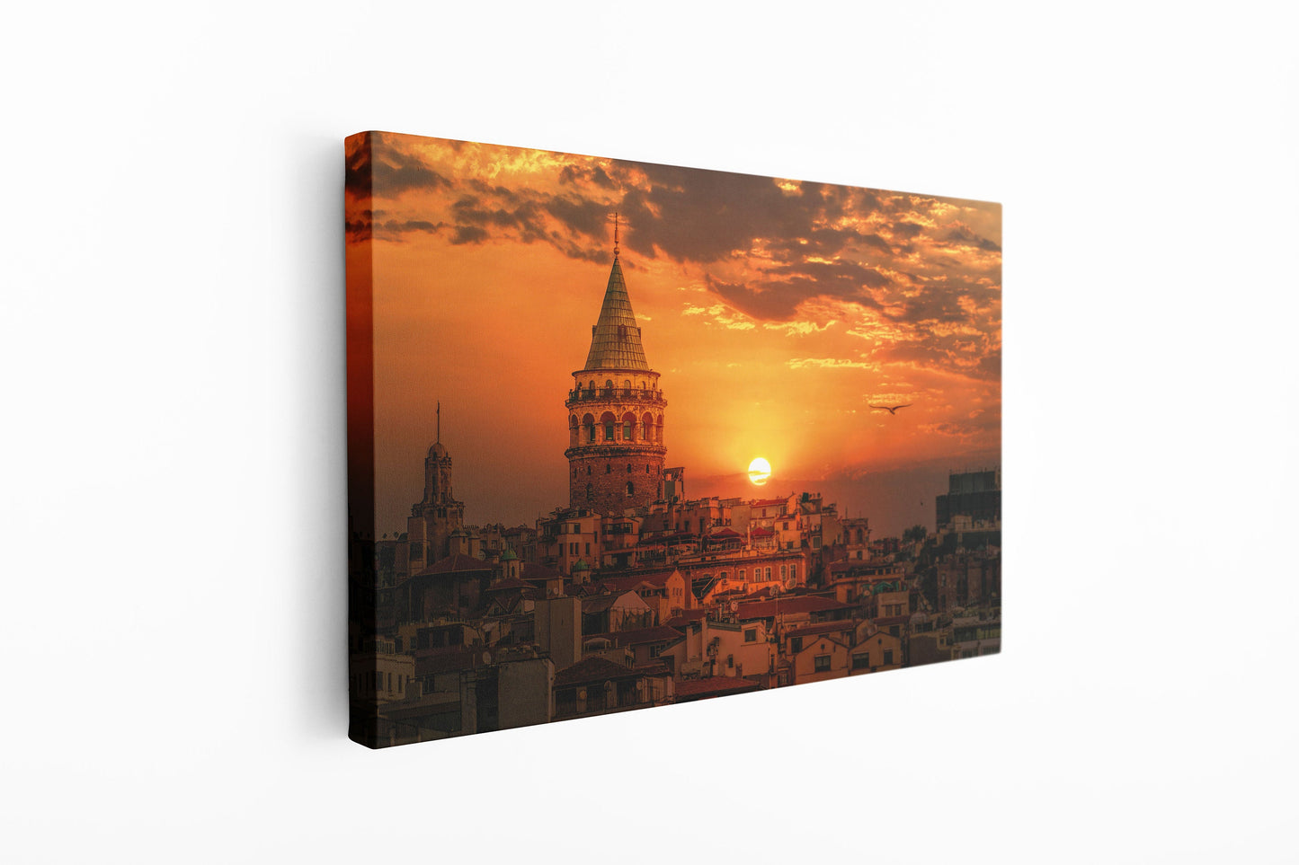 Galata Tower Sunset, Large Glass Wall Art