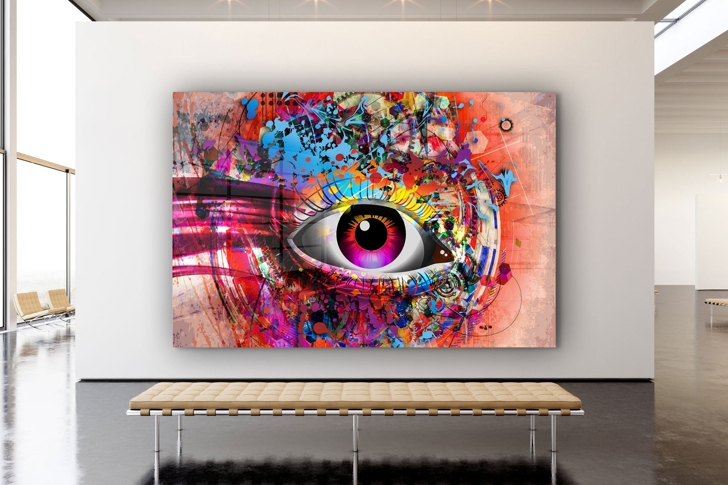 Abstract Eye, Large Glass Wall Art