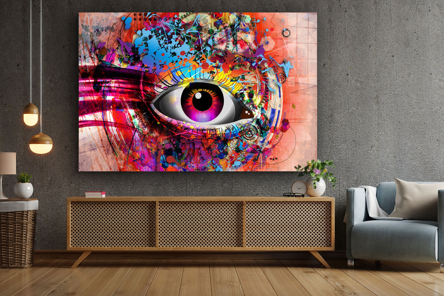 Abstract Eye, Large Glass Wall Art