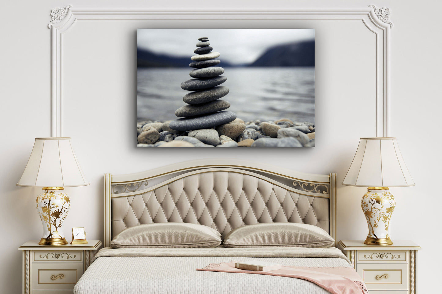 Stacked Pebbles, Large Glass Wall Art