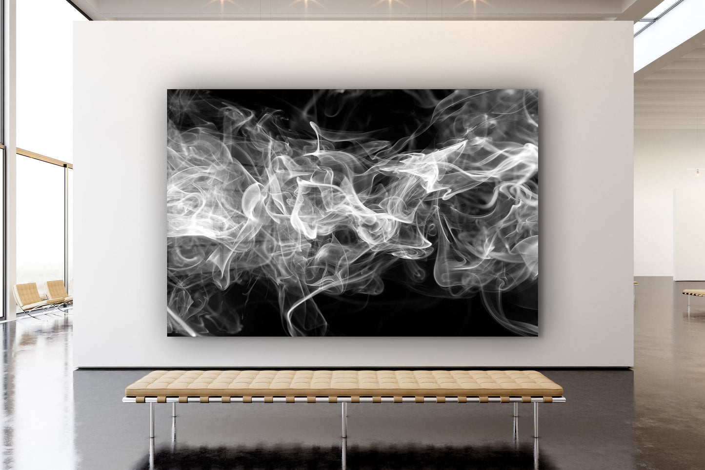 Smoke, Large Glass Wall Art