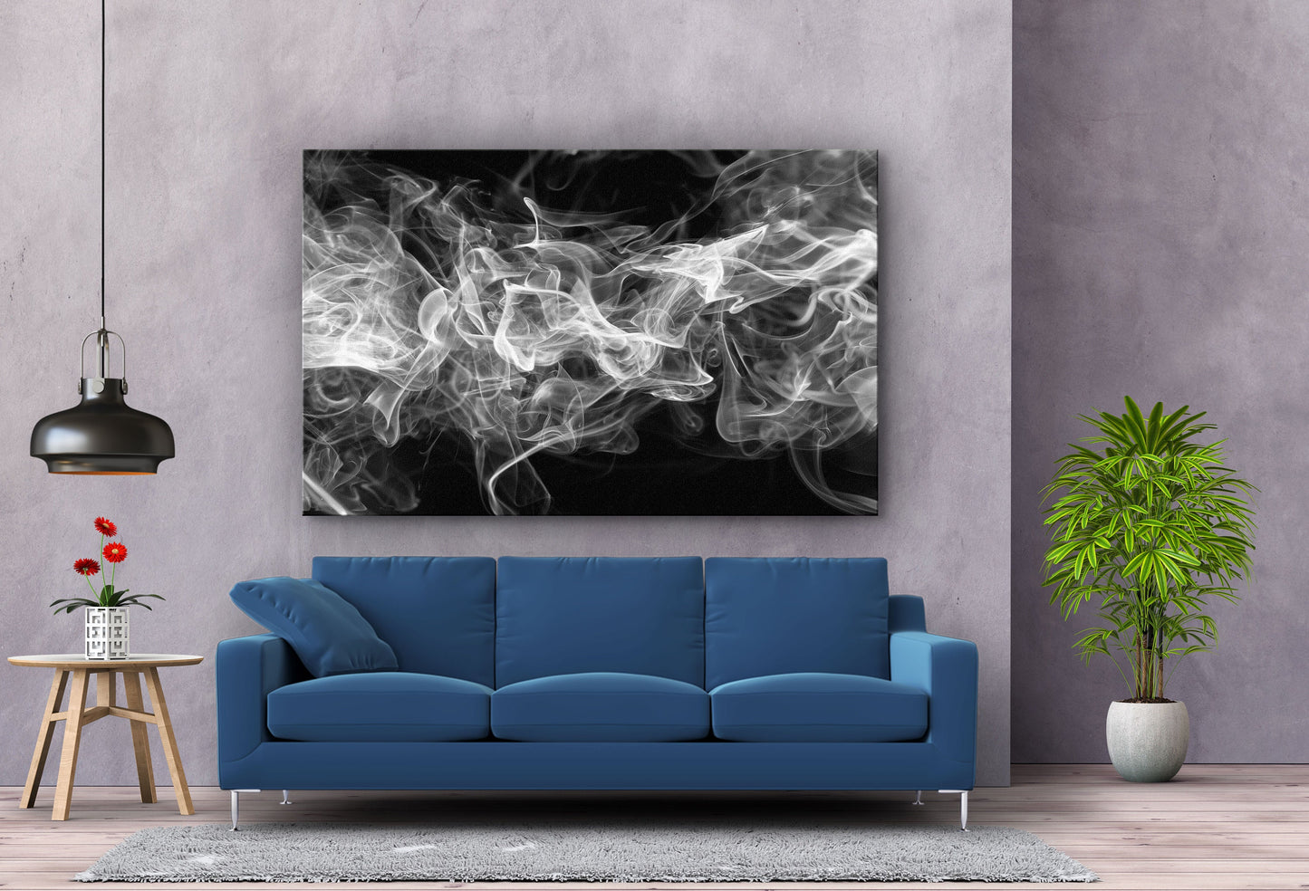 Smoke, Large Glass Wall Art