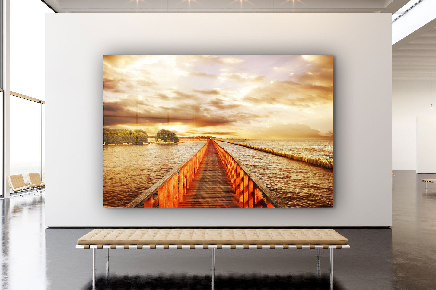 Pier to the Horizon, Large Glass Wall Art