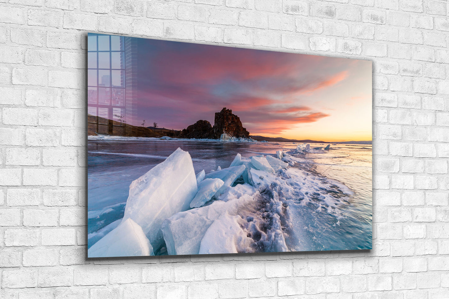 Ice Shell Beach, beach prints Large Glass Wall Art