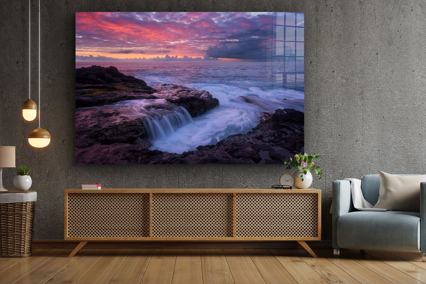 Oceanside Scenery, Large Glass Wall Art