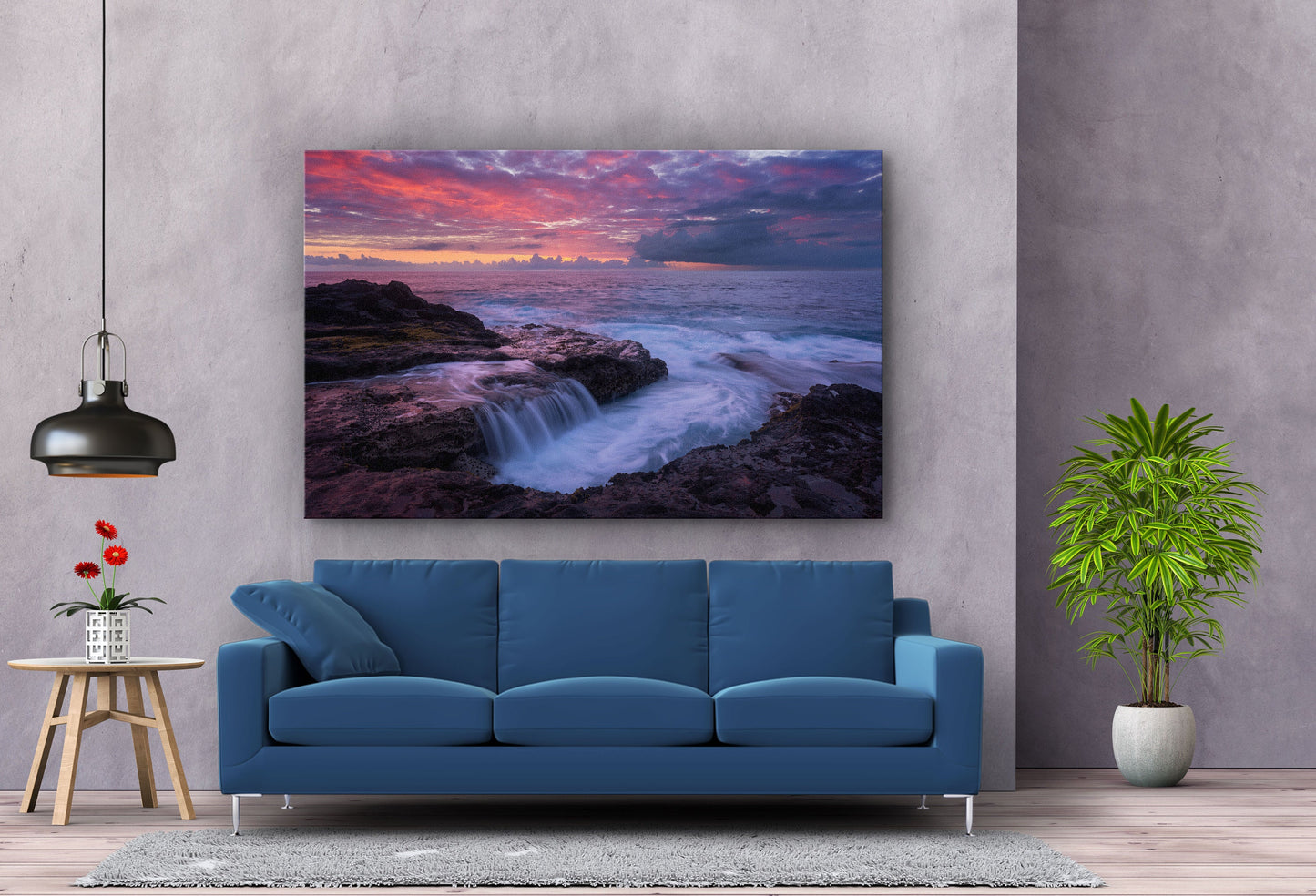 Oceanside Scenery, Large Glass Wall Art