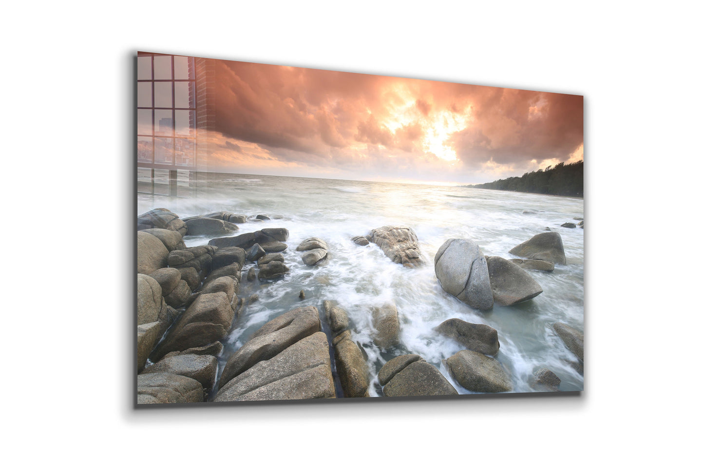 Ocean Sunset, Large Glass Wall Art
