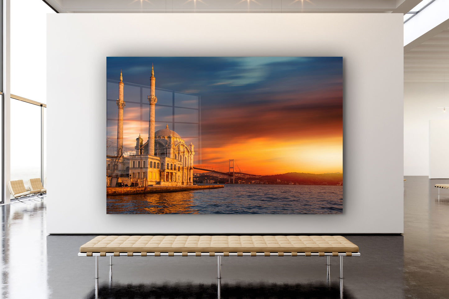 Ortakoy Mosque, Istanbul, Large Glass Wall Art