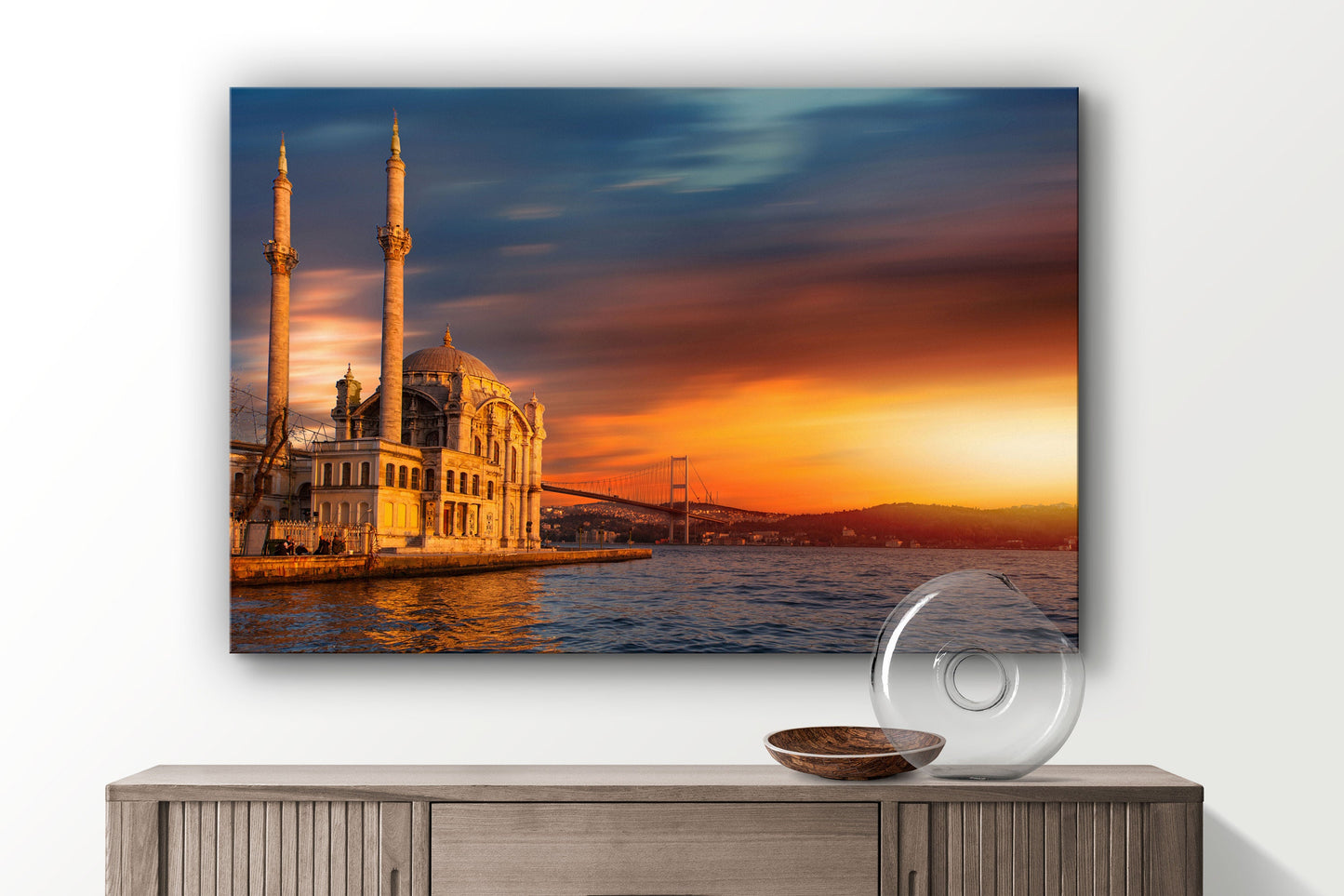 Ortakoy Mosque, Istanbul, Large Glass Wall Art