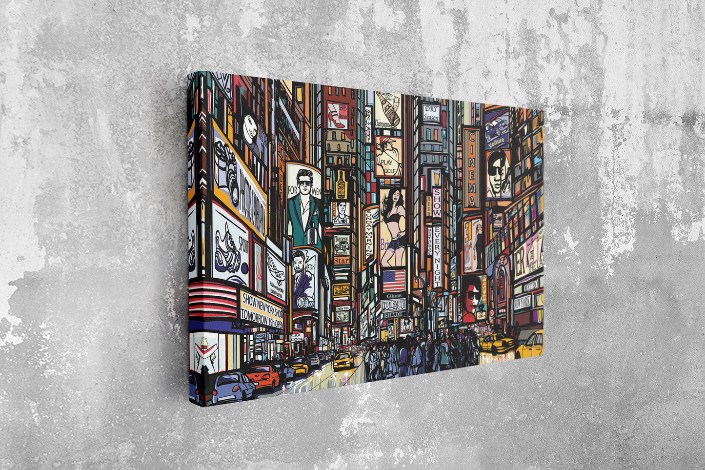 Times Square Art, Large Glass Wall Art